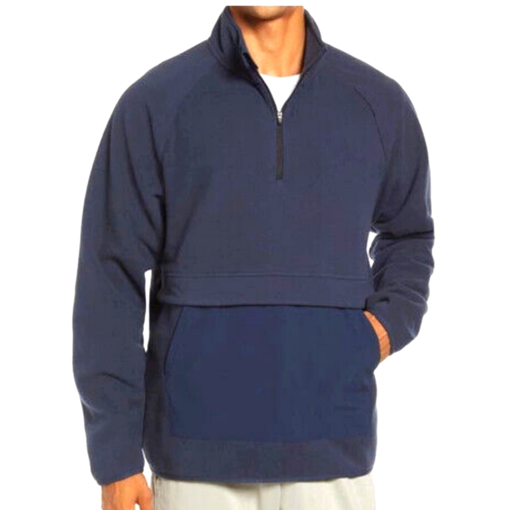 Zella Fleece Sweatshirt Active Athleisure Top Navy Blue Men Lg Casual Fall Nwot